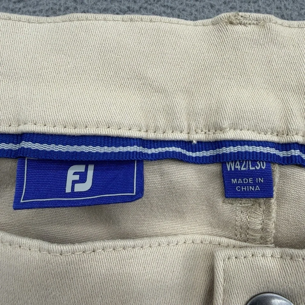 Footjoy 1857 Sueded Cotton Twill 5 Pocket Chino Golf Pant Mens 42x30 Tan New